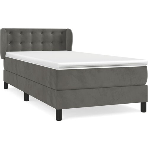 Maison Chic Box spring postelja - Vzmetna postelja z vzmetnico temno siva 90x200 cm žamet SL14218, (21900224) Slike