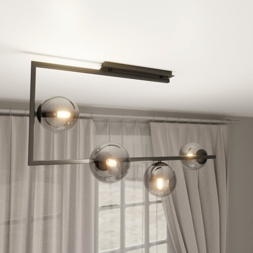  Luster na &amp;scaron;ipci SOMA 4xE14/10W/230V crna/siva Slike