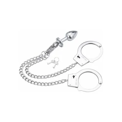 Ohmama Fetish Hand Cuffs With Chain and Anal Plug