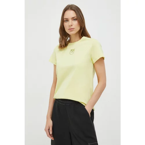 Pinko Pamučna majica za žene, boja: žuta