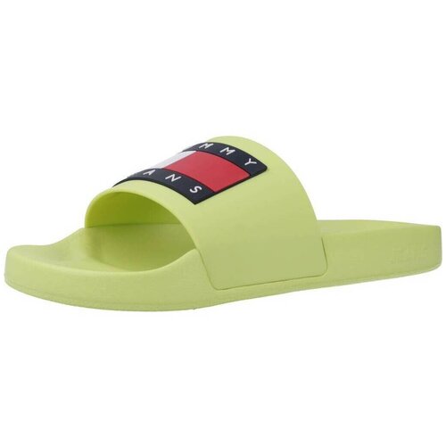 Tommy Jeans Natikači FLAG POOL SLD ESS Zelena Slike