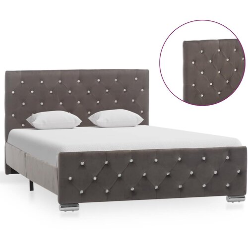  Okvir za krevet od tkanine sivi 120 x 200 cm Slike