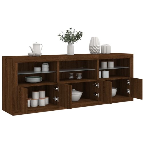 VidaXL Komoda s LED svjetlima boja smeđeg hrasta 181 5x37x67 cm Slike