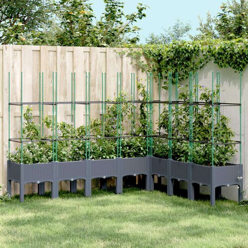  Vrtna sadilica s re&amp;scaron;etkom siva 200 x 160 x 142 5 cm PP Slike