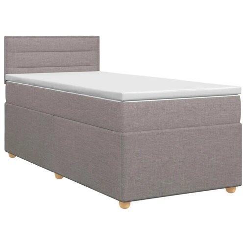  Boxspring krevet s madracem Sivosmeđa 100 x 200 cm Tkanina - Sivosmeđa 100 x 200 cm Dizajn linija Slike