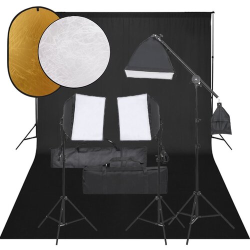 vidaXL komplet za foto studio z lučmi, ozadjem in odbojnikom Cene
