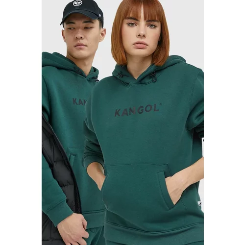 Kangol Bluza unisex, zelena barva, s kapuco