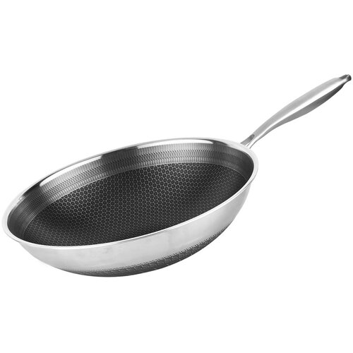 Cheffinger Wok 28 cm nerjaveče jeklo za vse ognji&scaron;ča s 3D satastim premazom proti praskom, Črna / Srebrna, (5000277480) Cene