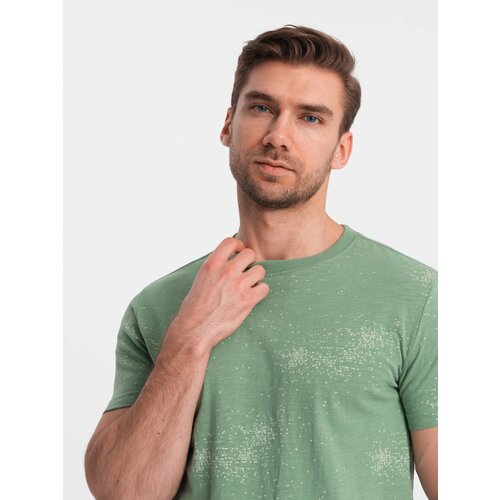 Ombre Men's full-print t-shirt with scattered letters - green Slike
