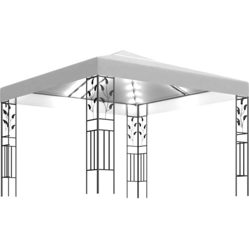 vidaXL Paviljon z LED lučkami 3x3 m bel Cene