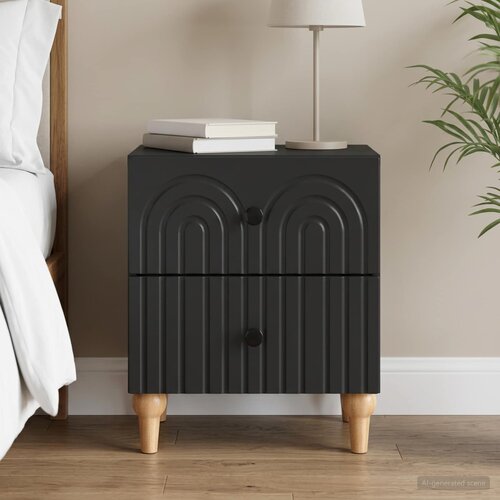  Noćni ormar s ladicama Crna 43 x 34,5 x 48 cm Konstruirano drvo Cijene