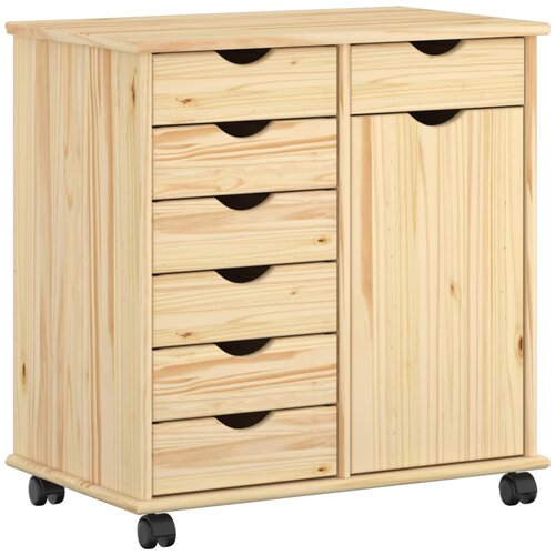  Mobilni ormar Smeđa 63,5 x 39 x 65,5 cm Čvrsto borovo drvo Slike