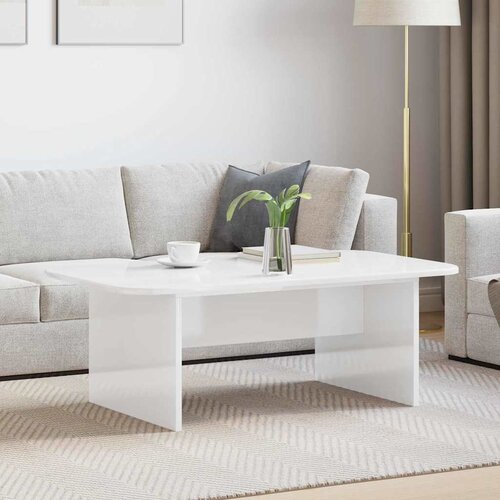  Kava Stol Visoki sjaj bijela 93 x 53 x 33 cm Konstruirano drvo Cijene