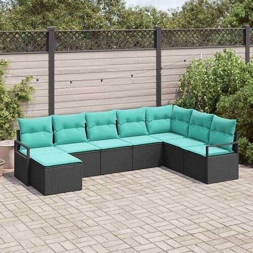  Set sofe s jastukom 8 pcs Crna poliratan Cene