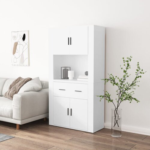 The Living Store Visoka omara bel inženirski les - Visoka Omara, (21429689) Cene