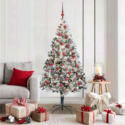 vidaXL Umjetno božićno drvce s 300 LED svjetlima Zelena 180 x 115 cm Cene