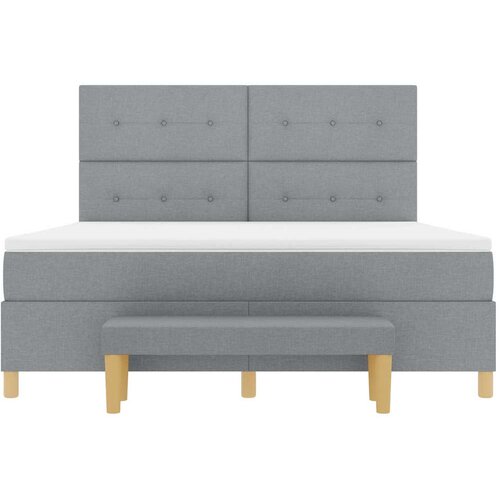  Krevet s opruga kutije Svjetlosiva 200 x 180 cm tkanina Slike