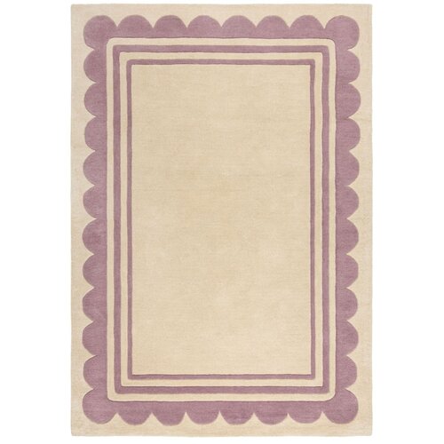 Flair Rugs Vijolična/v naravni barvi ročno tkana volnena preproga 160x230 cm Lois Scallop – Cene