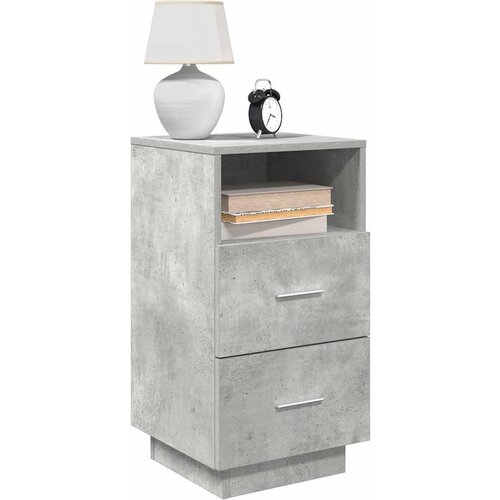VidaXL Nočna omarica z 2 predaloma betonsko siv 36x36x68 cm Slike