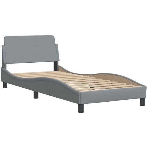 VidaXL Krevet s madracem svjetlosivi 90x190 cm od tkanine Slike