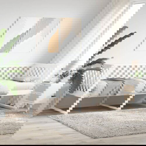 VidaXL Dnevna postelja bela 90x200 cm trdna borovina Slike