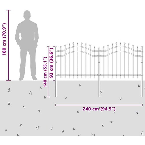  Vrtna Ograda Bijelo 140 cm Čelik s pra&amp;scaron;kastim premazom Slike