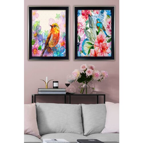 Wallity SGC7436502515545 Multicolor Decorative Framed Painting (2 Pieces) Cene