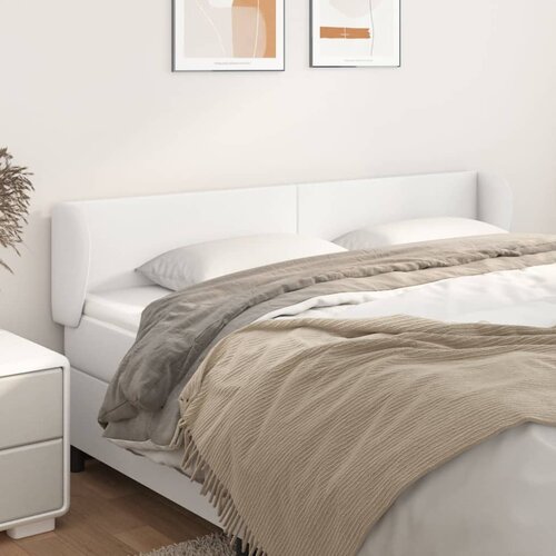  Uzglavlje s ušima bijelo 203x23x78/88 cm od umjetne kože Cene