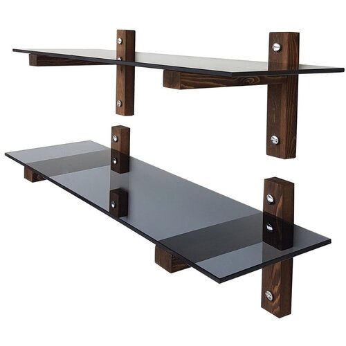 Kalune Design Rjave steklene police v kompletu 2 ks 85 cm Villy – Cene