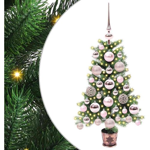 vidaXL Božično drevo med 150 LED z stojalom Zelena 65 cm PE Cene