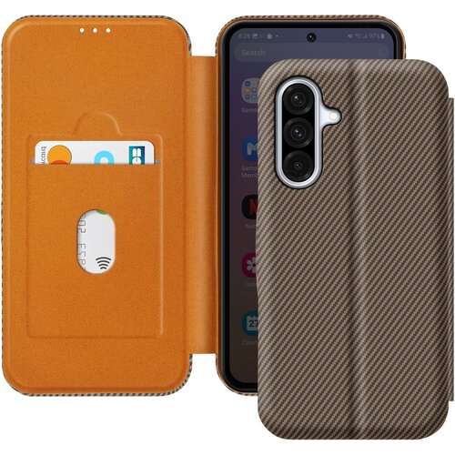 AVIZAR Karbonsko ohi&scaron;je za držalo kartice Samsung Galaxy A56 s podporo proti RFID, Rjava, (5000014985) Cene