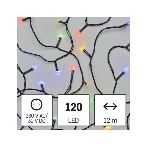 Emos LED božična veriga, 12 m, zunanja in notranja, večbarvna, časovnik D4AM03 Slike