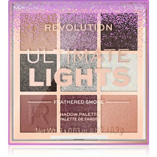 Revolution Ultimate Lights Shadow Palette paleta sjenila za oči 8,10 g nijansa Feathered Smoke