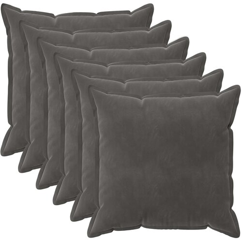  Presvlaka za jastuk 6 pcs HOUTEN Tamnosiva 55 x 55 cm Baršun Cene