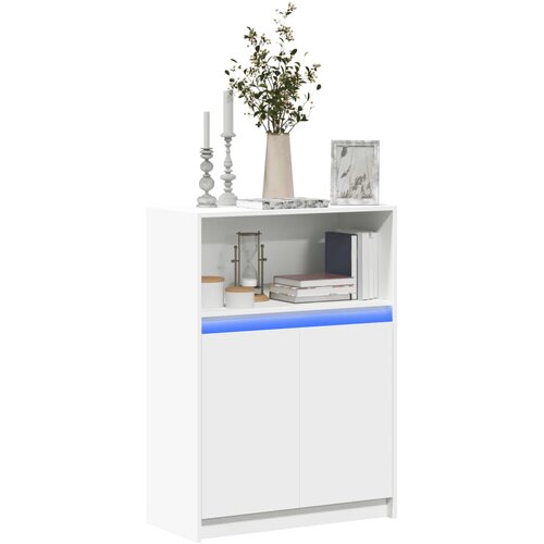 vidaXL Komoda z LED bela 72x34x100 cm inženirski les Cene