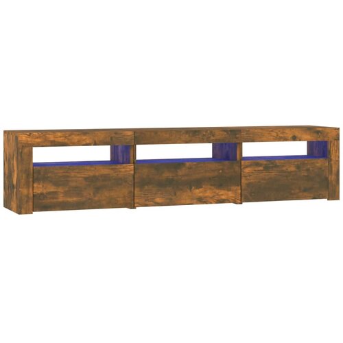 Maison Chic TV omarica - TV stojalo - Televizijska omarica z LED lučkami dimljeni hrast 180x35x40 cm, (21700174) Slike