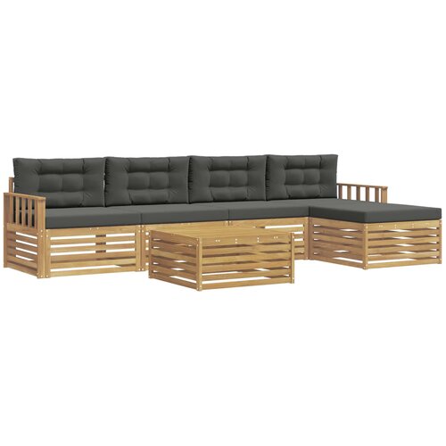vidaXL Zunanja garnitura za sedenje 7 pcs Bela in antracit Poliester, (5000269505) Cene