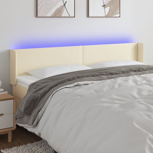 vidaXL LED uzglavlje krem 183x16x78/88 cm od umjetne kože Cijene