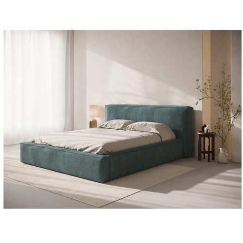 Micadoni Plavi tapecirani bračni krevet s prostorom za odlaganje s podnicom 180x200 cm Simon Olivia &amp;ndash; Slike