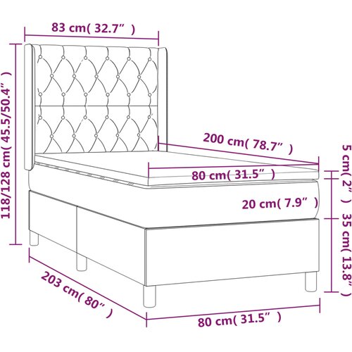  box spring s madracem LED ružičasti 80x200 cm bar&amp;scaron;unasti Slike