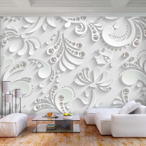  Samoljepljiva foto tapeta - Flowers with Crystals 147x105 Slike