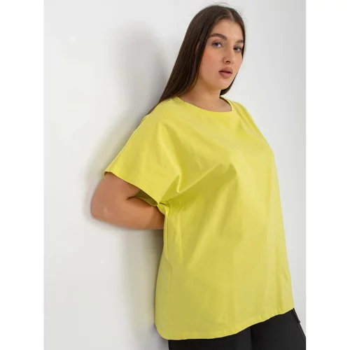 Fashion Hunters Light lime women's plus size t-shirt with a loose cut