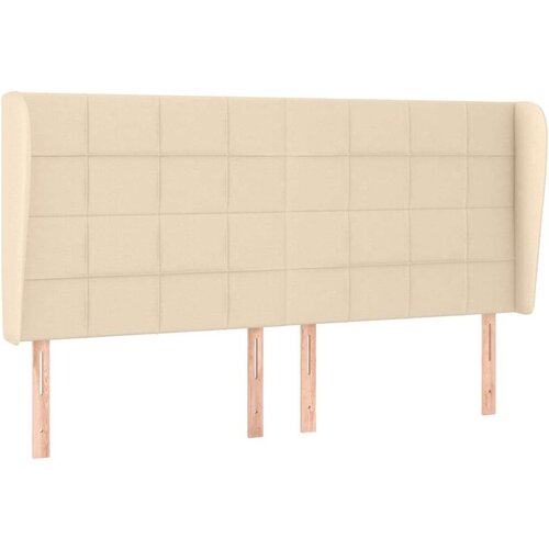 Krevet s oprugama i madracem krem 200 x 200 cm od tkanine Slike