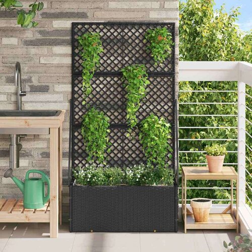  Gredni pergola sadilnik Črna 70 x 30 x 135 cm Kovina, (5000187750) Slike
