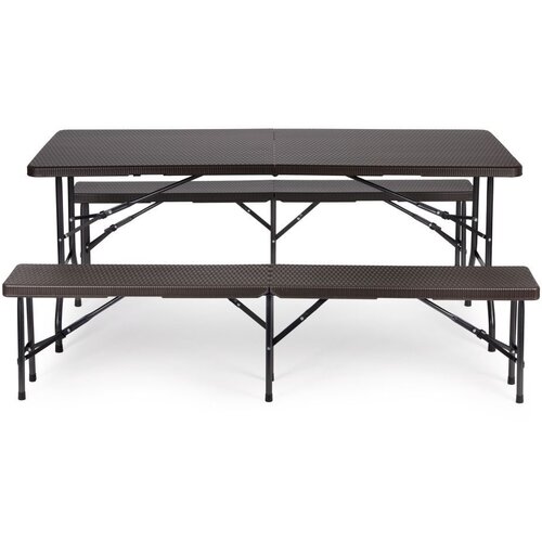 Modern Home sklopivi set sto180cm sa 2 klupe ratan brown Cene