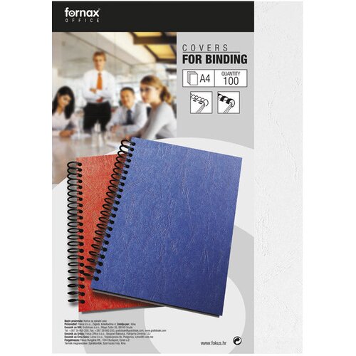 Korice ZA SPIRALNI UVEZ 250G KARTON RELJEFNE A4 PK100 FORNAX BIJELE Slike