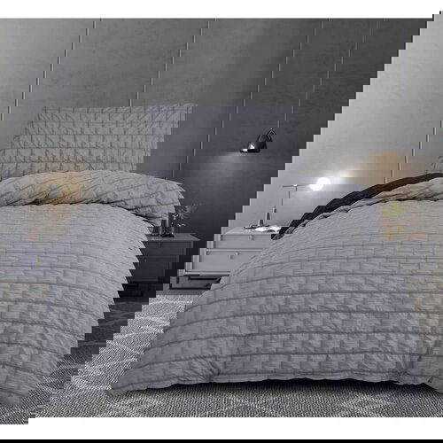 My House Crna/siva posteljina za krevet za jednu osobu od krepa 140x200 cm Naomi – Cijene