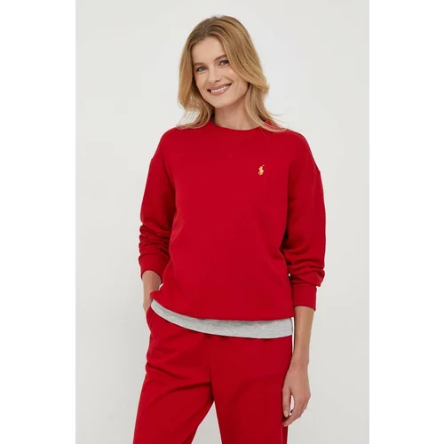 Polo Ralph Lauren Dukserica za žene, boja: crvena, bez uzorka