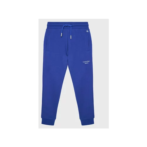 Calvin Klein Jeans Spodnji del trenirke Stack Logo IB0IB01282 Mornarsko modra Regular Fit
