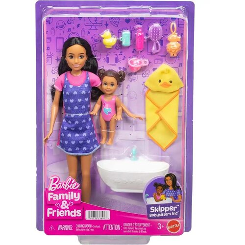 Mattel Barbie lutka u haljini s uzorkom srca, igraći set dadilje - Slike